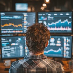 Focused Analyst Monitoring Market Trends