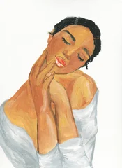 woman portrait. watercolor painting. illustration © Anna Ismagilova