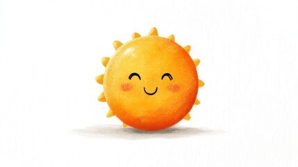 Cute cartoon sun with a happy expression