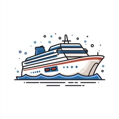 Simple cruise ship illustration