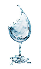 white wine glass on a isolated white background. 