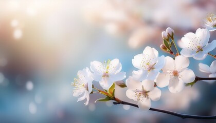 delicate white flora blossoms with soft background hues