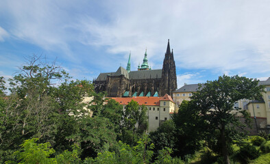 St. Vitus Cathedral Behind Lush Trees