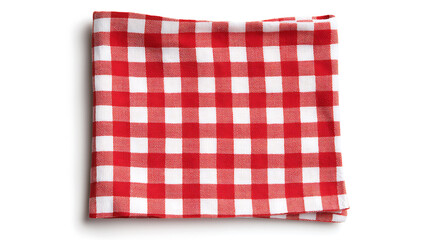 Obraz premium Classic red and white checkered fabric, often used for tablecloths and napkins. The pattern creates a vintage feel and rustic aesthetic appeal.