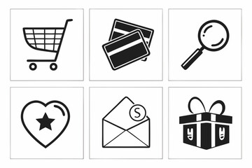 shopping icon set