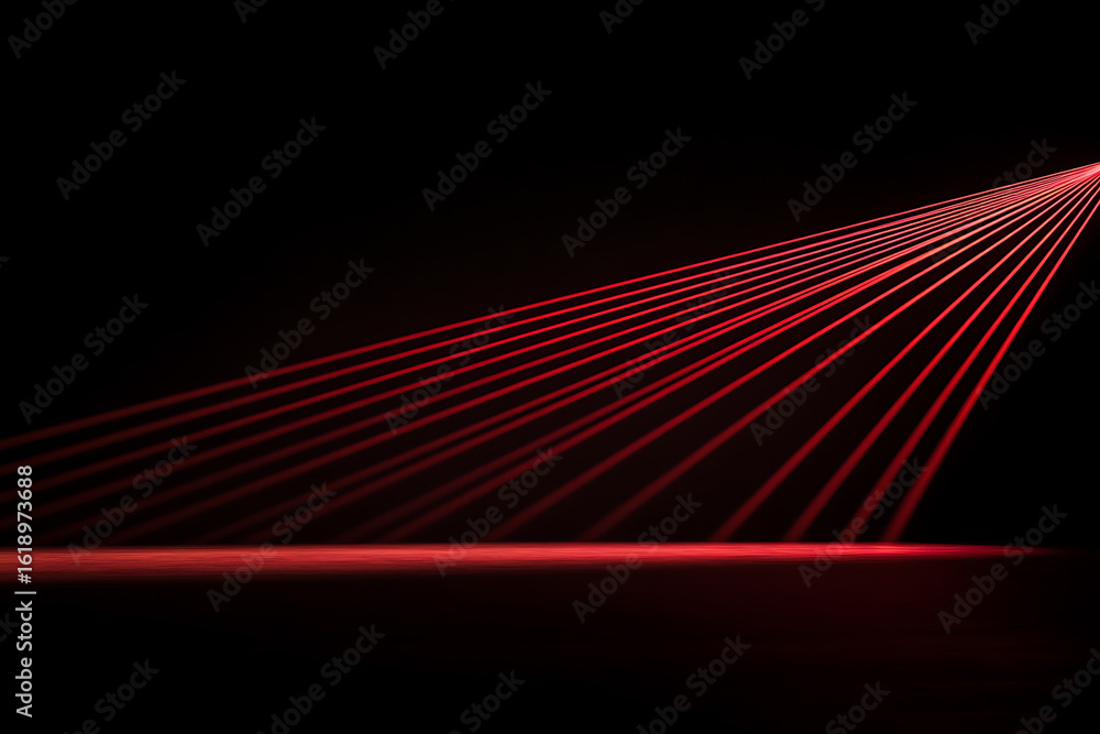 Poster crimson beams in the darkness create a captivating display of light and shadow, evoking a sense of m