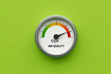Air Quality Meter Showing High CO2 Levels - Environmental Pollution Indicator