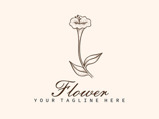 Vintage Floral Logo Design Vector
