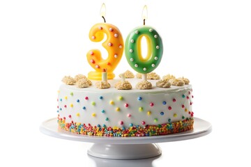 30th Birthday Cake with Candles: Celebration Cakes & Party Ideas
