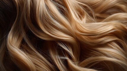 Naklejka premium Close up of wavy blonde synthetic hair extensions