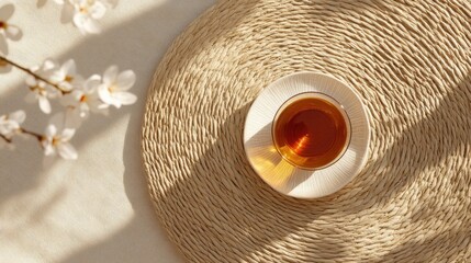 Serenity in a Cup: Peaceful Tea Time on a Natural Surface