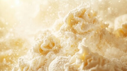 Soft Creamy Texture with Sparkling Particles in Bright Light