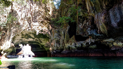 A cave system in Hong Island of Phang nga bay Thailand.