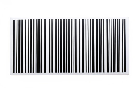 Close up of a black and white barcode on a white background with colorful glitch effects scanning product isolated on a transparent background