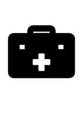 Obraz premium First Aid Kit Silhouette Illustration