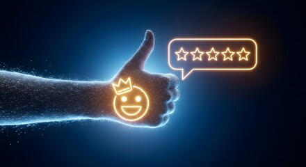 Customer Feedback Thumbs Up Five Star Rating