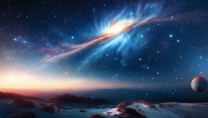 Fototapeta premium exploring the mysteries of galaxies and cosmic phenomena in the night sky