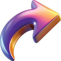3D Arrow Icon in Bold Color for App and Web Interfaces