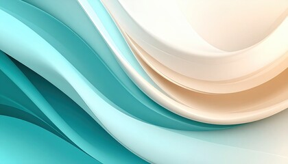A clean background with light teal scene