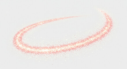 Elegant Swirling Sparkle Trail with Glowing Particles Creating a Magical Effect on an Isolated White Background