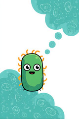 Obraz premium Simple cartoon of commensal bacterium one single one