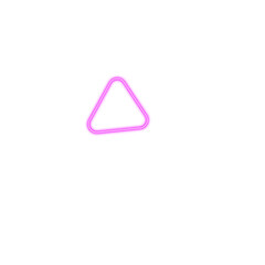 neon pink triangle element isolated on a transparent background, ideal for design and decoration

