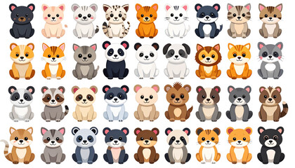set of funny animals