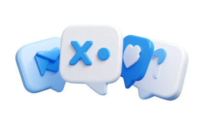 blue and white 3d text