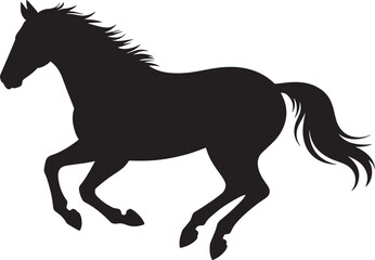 Galloping Equine Silhouette A Dynamic Vector Illustration of a Running Horse on Transparent Backdrop