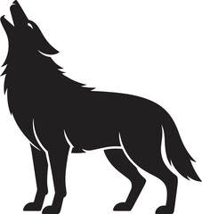 Howling Wolf Silhouette Vector Illustration Wild Animal Icon Graphic Design Element Isolated Image