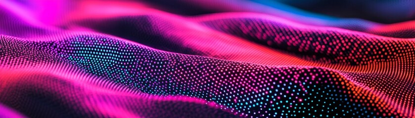 Vibrant Dot Matrix Wave Abstract Neon Gradient Pattern, Technology , Design