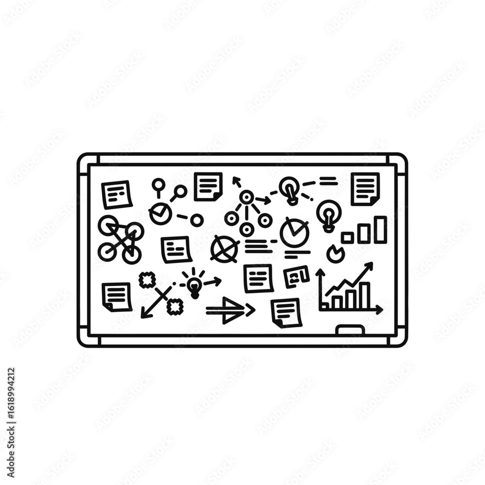 Aufkleber vector icon of user experience elements on a chalkboard