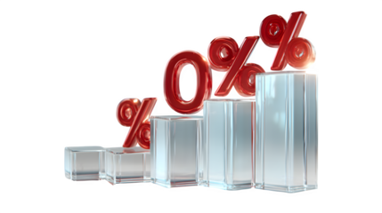Dynamic zero percent interest rate growth chart symbolizing financial opportunity and success