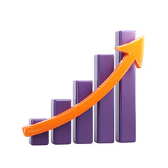 Dynamic business growth chart with upward trending arrow signifying success and progress
