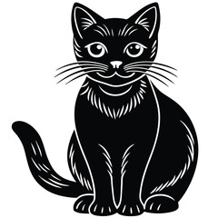 black cat vector icon