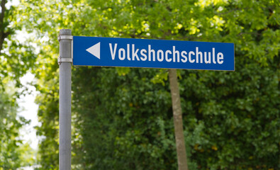 Directional Sign to Volkshochschule