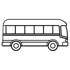 Vector art of a simple line drawing of a bus isolated on white background