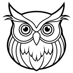 Vector art of stylized owl illustration isolated on white background