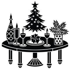christmas table vector icon