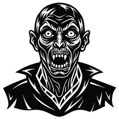 eyeless zombie vector icon