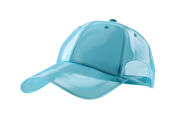 Fototapeta premium Light blue cap with a curved brim on a transparent background