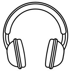 Vector art of headphones isolated on white background