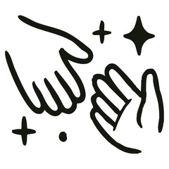 Fototapeta premium Hand drawn emotional abstract vector illustrations set – expressive black and white psychological art of human feelings: joy, sorrow, trust – retro ink texture design for posters, editorials, covers.