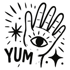 Obraz premium Hand drawn emotional abstract vector illustrations set – expressive black and white psychological art of human feelings: joy, sorrow, trust – retro ink texture design for posters, editorials, covers.