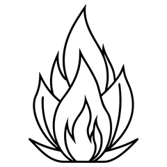 Vector art of abstract outline of a fire flame isolated on white background