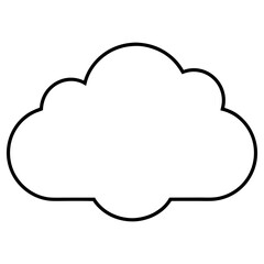 Vector art of a simple outline drawing of a fluffy cloud isolated on a white background