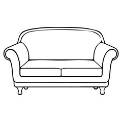 Vector art of sofa isolated on white background