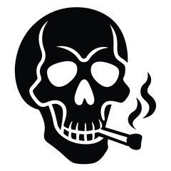 smoking skull vector icon