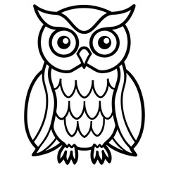 Vector art of cute owl illustration isolated on white background