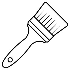 Vector art of single line drawing of a paintbrush isolated on white background